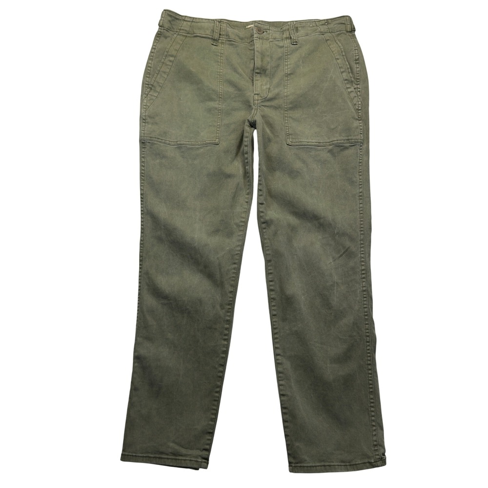 Madewell Slim Straight Utility Pant Women 31 Olive Green Garment Dye NS280